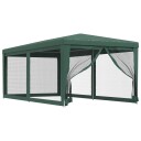 vidaXL Festtelt med 6 sidevegger av netting grønn 3x6 m HDPE