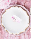 PartyDeco Papptallerkener Rund Hvit/Gull - 6-pakning
