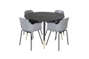 Venture Home Dipp Matgruppe 115 cm Rund med 4 Comfort stoler Sort/Guld
