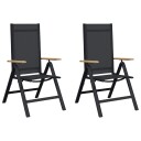 vidaXL Recliner Hage Stoler 2 stk. Svart Textilene
