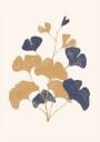 Golden Ginko Plakat / 40x50cm