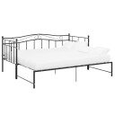 vidaXL Uttrekkbar ramme til sovesofa svart metall 90x200 cm