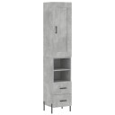 vidaXL Highboard betonggrå 34,5x34x180 cm konstruert tre 8720845496913