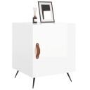vidaXL Nattbord 2 stk høyglans hvit 40x40x50 cm konstruert tre
