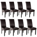 tectake 8 spisestuestoler ergonomisk - brun