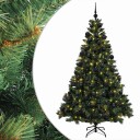 vidaXL Kunstig juletre med kuler 240 cm 300 LED-lys Varmhvit
