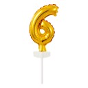 Kakedekorasjon Tallballong Mini Gull   Tall 6