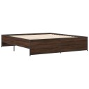  Sengeramme brun eik 200x200 cm konstruert tre og metall 8721102610615