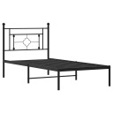 vidaXL Sengeramme i metall med hodegavl svart 90x200 cm 8721012248656