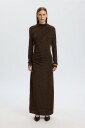 Selected Women   Midikjole Slwnori Ls Long Dress   Brun