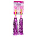 4-Girlz Cherleader Glitter Pom-Poms Lilla/Sølv