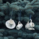 Porsgrunds Porselænsfabrik KOPP OG SKÅL MINI STRÅMØNSTER ORNAMENT 9x5x9 CM