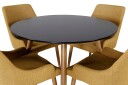Venture Design Plaza & Plaza spisegruppe Svart/gul 4 st stoler & bord 100 cm