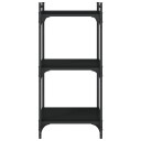  Bokhylle 3 etasjer svart 40x30x86 cm konstruert tre 8721012194090