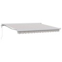  Uttrekkbar markise Lys Grå og Hvit 300 x 250 cm Stoff og Metall