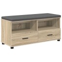 vidaXL Gangbenk med pute med skuff Sonoma eik 100 x 38 x 46 cm