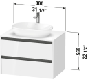 Duravit Ketho.2 Servantskap 2 Skuffer 800x550 mm Grafitt Matt
