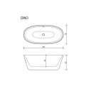 Sanipro Dino 169 Frittstående Solid Surface Svart Matt / 169cm SA 10006