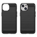 iPhone 15 Børstet TPU Deksel Karbonfiber Svart