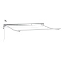  Elektrisk markisedukke med LED Hvit 3 x 2,5 m Aluminium