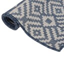 vidaXL Utendørs flatvevd teppe 160x230 cm blå striper