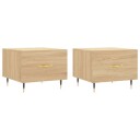 vidaXL Salongbord 2 stk sonoma eik 50x50x40 cm konstruert tre
