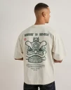 Woodbird Wbbeam Lion Tee Kortermede t shirts Beige