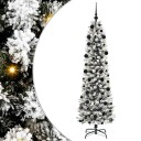  Kunstig juletre Grønn og hvit 210 cm PVC og Metall og Plast