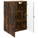 vidaXL Vegghengt skap Røkt Eik 66 x 34,5 x 90 cm Konstruert tre