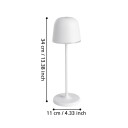 Eglo MANNERA BORDLAMPE Grå 34 cm høy 11 cm i diameter