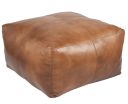Trend Collection Matteo Puff Kvadratisk Skinn Natur – 60 x 60 x 35 cm
