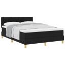  Box Spring Seng med Madrass Svart 140x200 cm Stoff