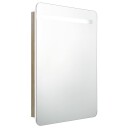 vidaXL LED-speilskap til bad hvit og eik 60x11x80 cm