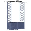 vidaXL Hevet Bed med Trellis og Tak Grå 125 x 40 x 138 cm PP