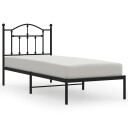 vidaXL Sengeramme i metall med hodegavl svart 90x190 cm