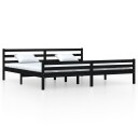 vidaXL Sengeramme svart heltre 200x200 cm