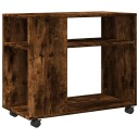  Sidebord med hjul røkt eik 70x35x60 cm konstruert tre 8721158360151