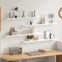 vidaXL Vegghyller 4 stk hvit 80x9x3 cm