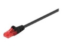 MicroConnect - Nettverkskabel - RJ-45 (hann) til RJ-45 (hann) - 25 cm - 6 mm - UTP - CAT 6 - rund, uten hindringer, flertrådet - svart