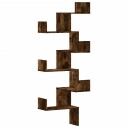  Veggmontert hjørnehylle røkt eik 45x45x147 cm konstruert tre