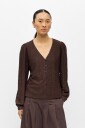 Object   Bluse Objlaila L/S V Neck Top   Brun