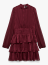 Vero Moda Lauren Long Sleeve Short Dress Burgunder M