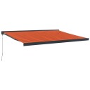 vidaXL Uttrekkbar markise oransje og brun 4,5x3 m stoff og aluminium