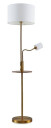 Lindby Aovan gulvlampe med hylle og USB, bronse