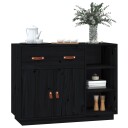 vidaXL Skjenk svart 98,5x40x75 cm heltre furu