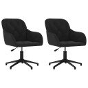 vidaXL Spisestuestol 2 stk. Fløyel 55 x 59,5 x 77 cm Svart