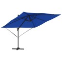  Terrasseparasol Azurblå Aluminium Polyester 3m