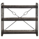vidaXL Bokhylle 3 etasjer svart 90x30x80 cm heltre mango