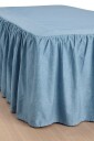 Ellos Home   Sengekappe Denim Frilled 52 cm   Blå