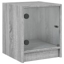  Nattbord med glassdører 2 stk grå sonoma 35x37x42 cm 8721012213036
